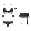 Women's sexy seduction garter lace chiffon three-point sex underwear passion free suit uniform