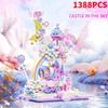 Castle In The Sky Princess Villa House Book with Light Rainbow Park Paradise Building Blocks Bricks Model Assembly Toy Kid Gifts