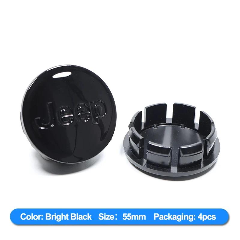 Per Jeep 4 Pezzi Coprimozzo Ruota Pneumatico Auto Set Decorazione Emblema Con Dimensioni 55MM 63MM Per Jeep Wrangler Grand Cherokee Aveng