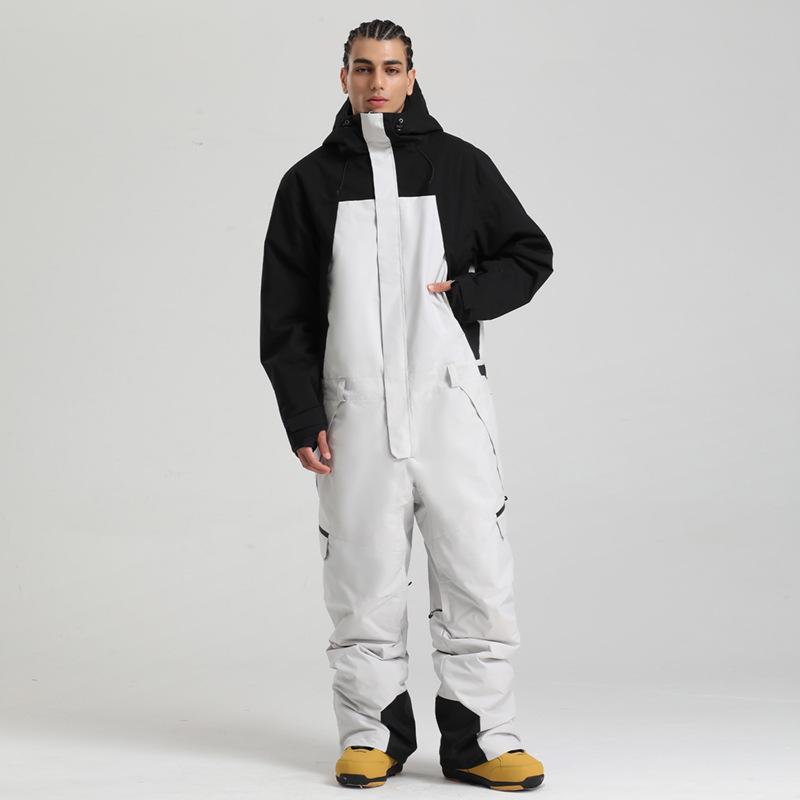 Men's One-Piece Ski Suit: Windproof, Waterproof, Breathable, Thickened, and Warm for Snowboarding
