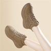 2025 Autumn/Winter Women's Fleece-Lined High-Top Sneakers with Thick Soles