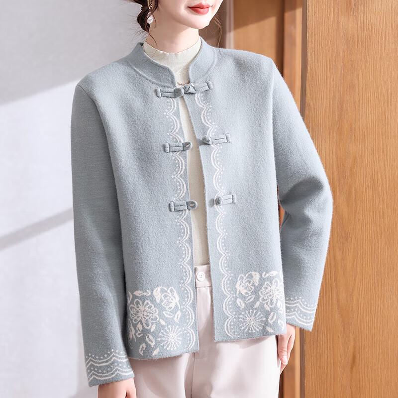 

XUEXI Новый кардиган в китайском стиле с принтом, вязаный топ XL