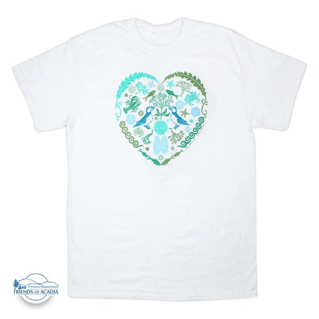 Seacoast Heart Adult White T-shirt XXL
