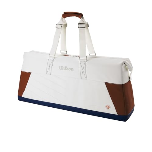 Wilson Super Tour Large Duffle Tennis and Badminton Racket Bag, Roland Garros, Cream/Clay