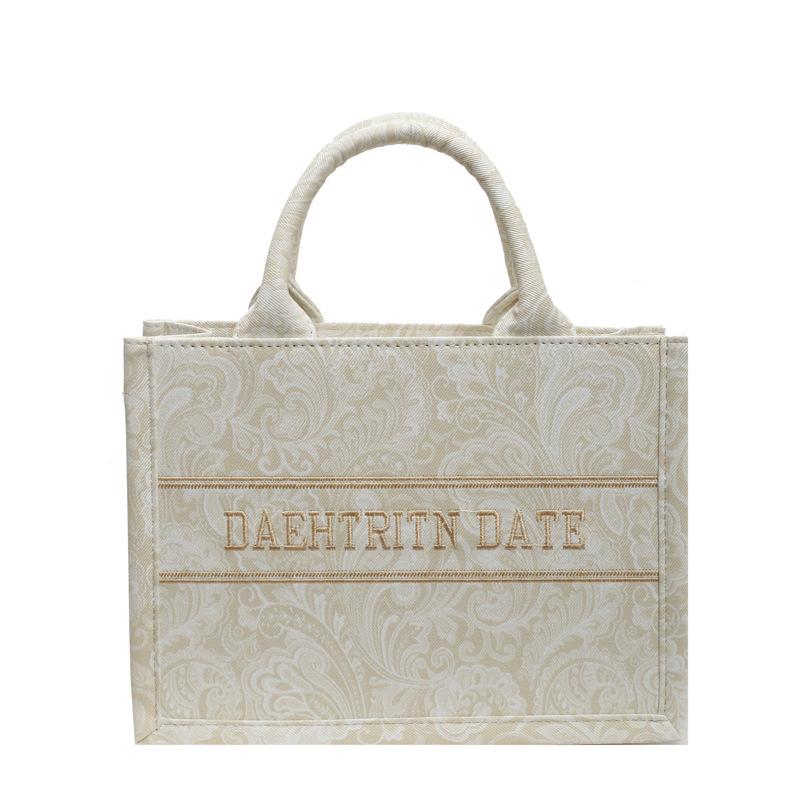 New fashion retro style contrasting color D home shopping bag tote bag handbag