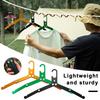 Outdoor Folding Clothes Hanger Multifunctional Aluminum Alloy Drying Rack for Coat Pants Towel Socks Hats Home Self-driving Travel Camping Hanger