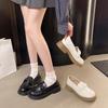 White loafers women's platform spring and autumn versatile shoes British style small leather shoes flat shoes niche design single shoes