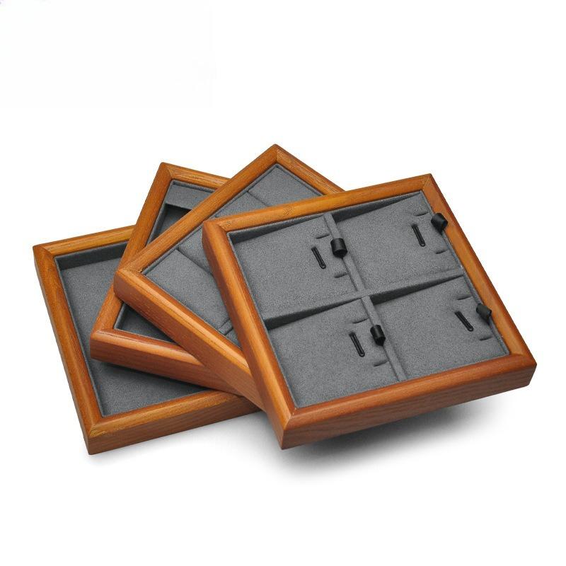 Small Solid Wood Jewelry Tray, Ring & Pendant Display Dish for Store Showcase