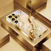 Gold-Achat-Textur Galvanisierte Goldene Handyhülle Für Samsung Galaxy S25 S24 S26 S23 S22 S21 S20 Ultra Plus FE S26 Glasabdeckung