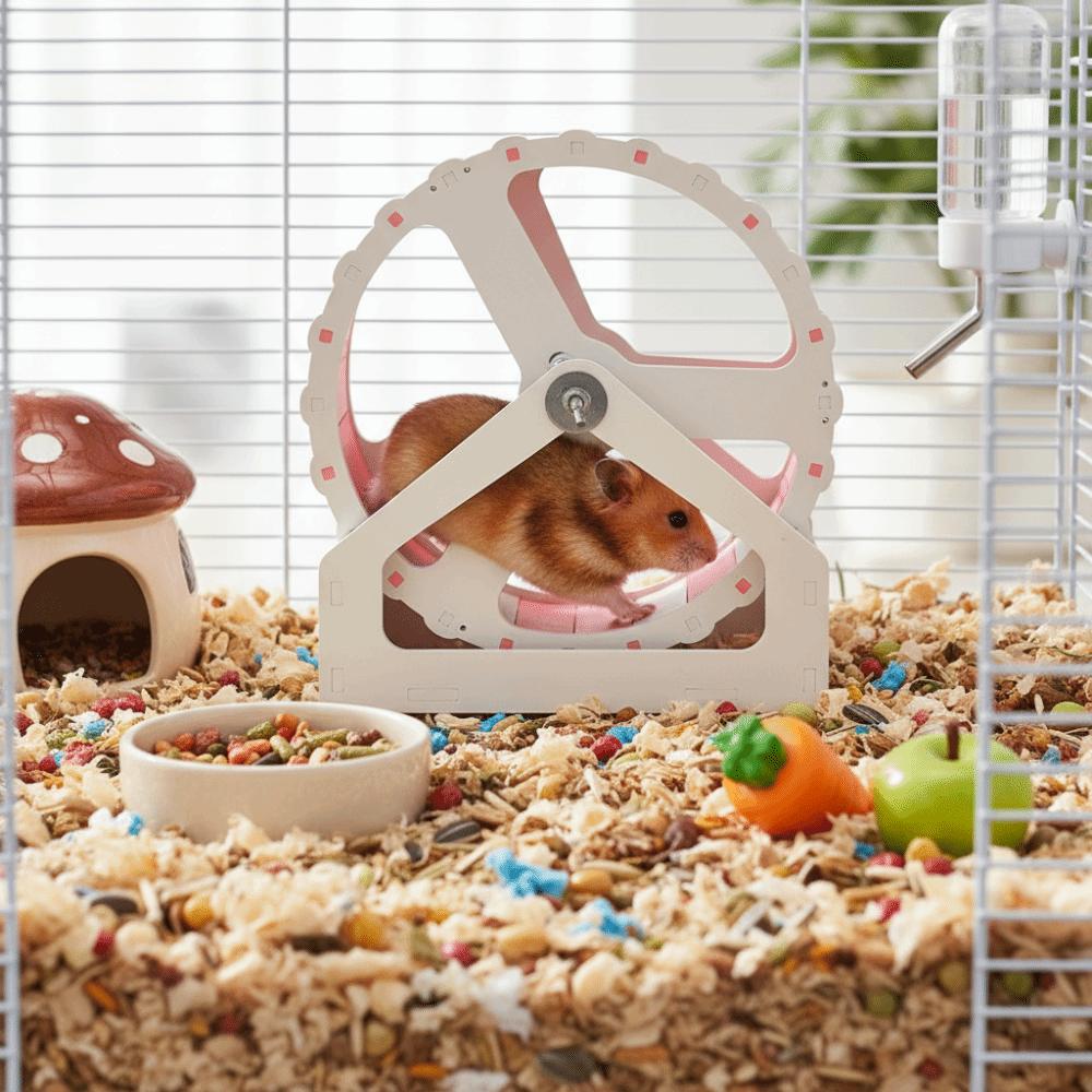 Durable Plastic Hamster Running Wheel Silent Stable Base Rodent Running Wheel Colorful 21cm Exercise Wheel for Small Animals
