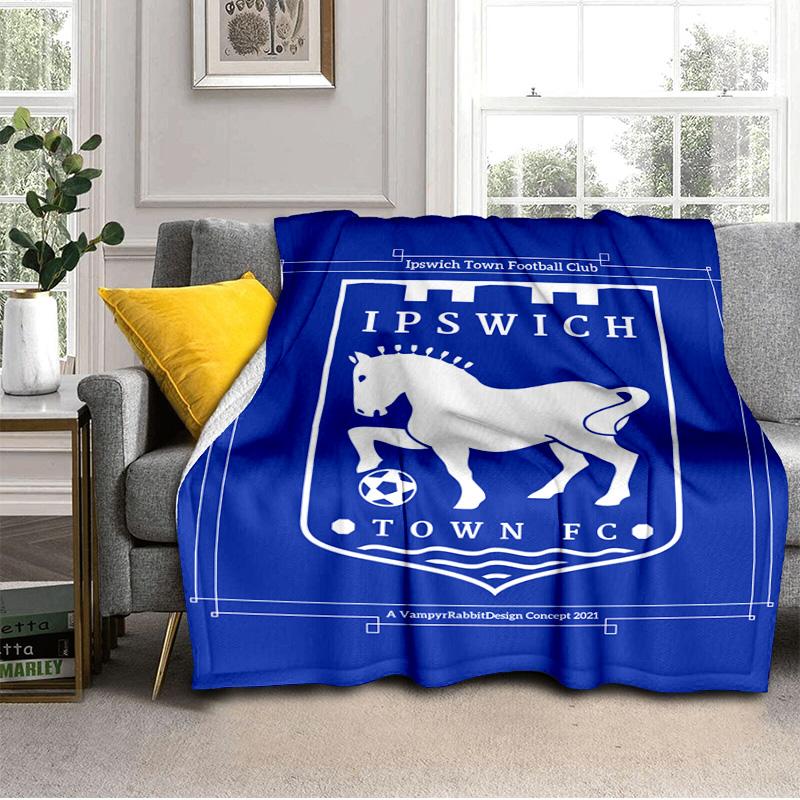 Town Football Club Crest Printed Throws Blanket Soft Flannel Blankets for Couch Bed Gifts for Men Women Picnic blanket Christmas gifts