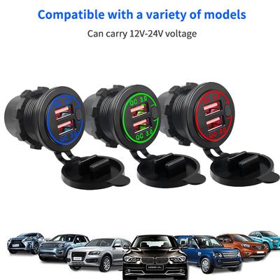 Carregador de carro universal mais leve qc3.0 porta dupla tomada usb carro carga rápida adaptador automático para iphone xiaomi huawei
