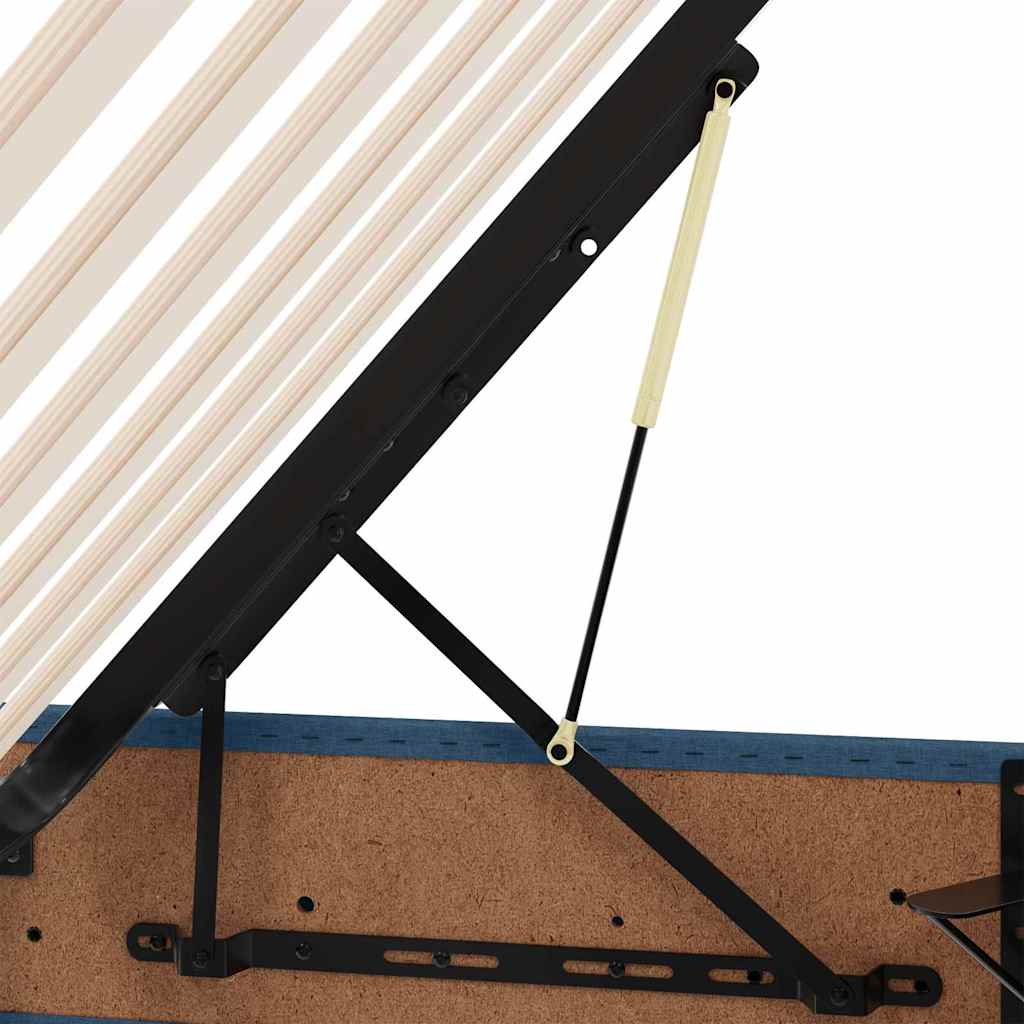 Storage Bed with Mattress Blue 140 X 190 Cm Particleboard