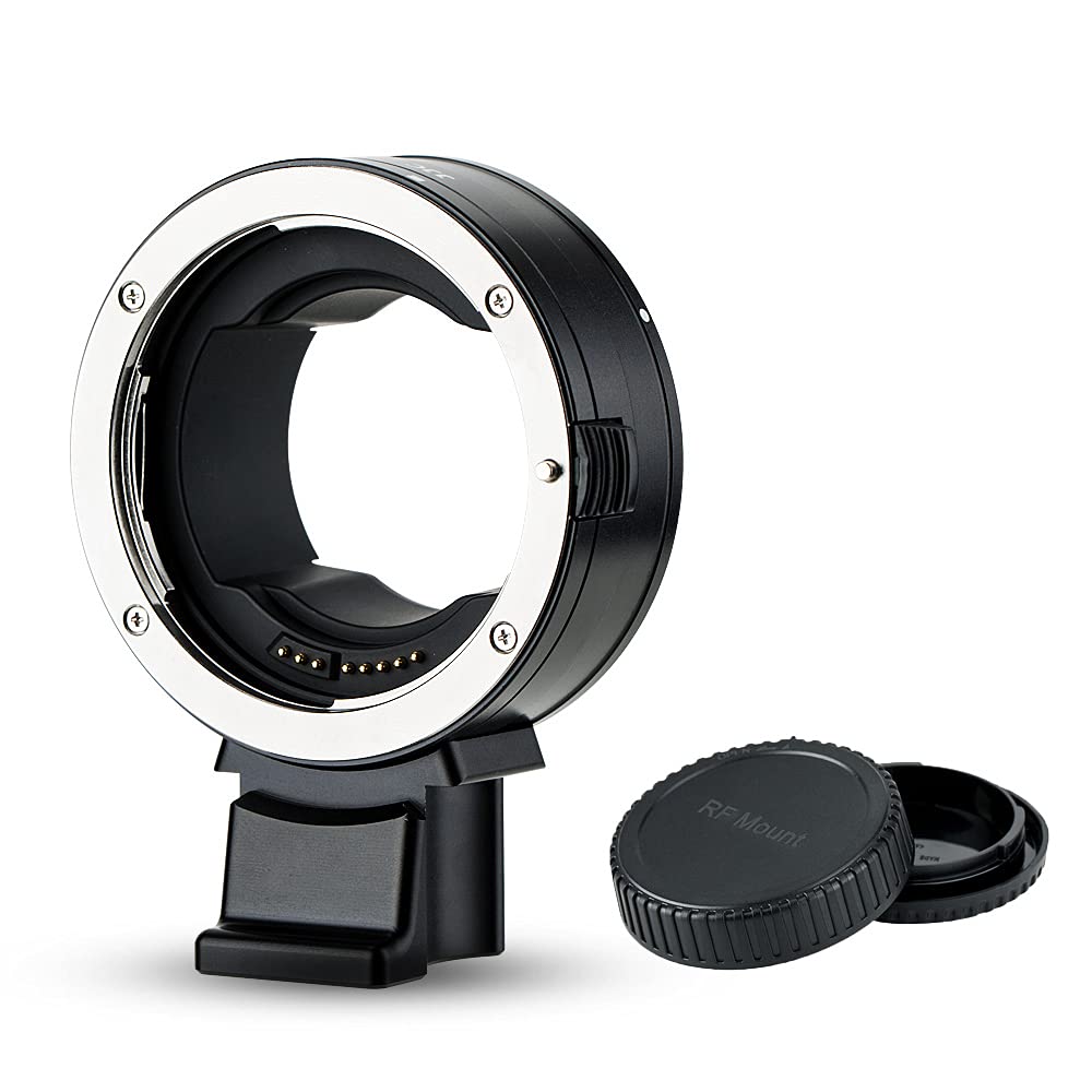 JJC Lens Mount Adapter for Canon to RF Mount Cameras with Canon EOS R5 Mark R50 and with Auto Automatic and Arca Design Detachable Base EF-EOSR