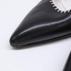 Manolo Blahnik Pointed Toe Mules Shoes 37 1/2 Black WhiteUsed