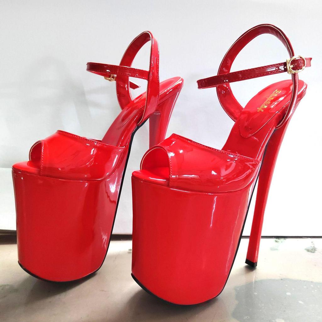 Sandali con tacco alto da pole dance con piattaforma sexy da 19 cm, sandali estivi super alti, scarpe da passerella modello