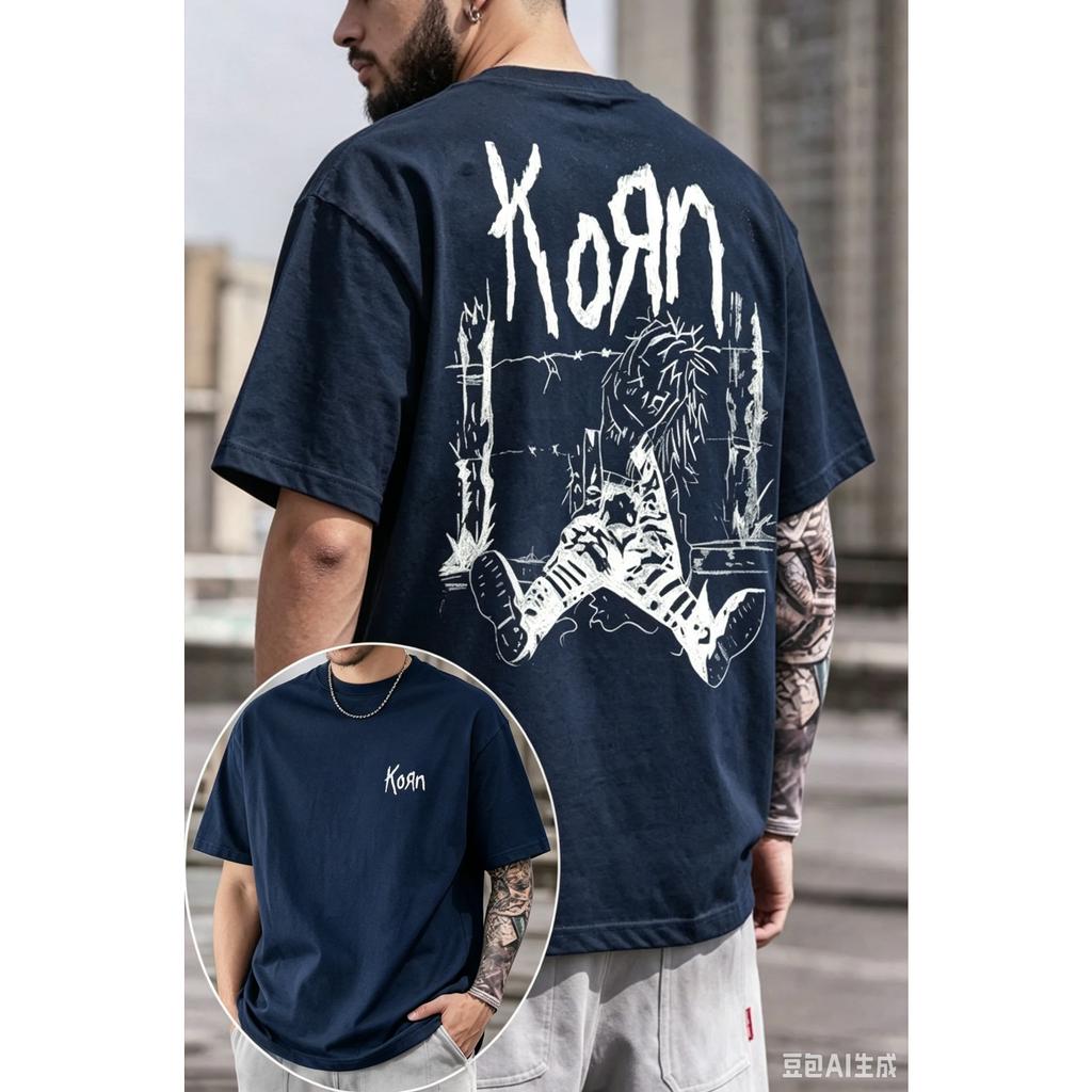 Korn Band Fans Graphic T-Shirt Men Women Oversized Streetwear Y2k Hip Hop Harajuku High Quality Short Sleeve Casual Loose Female Male Clothing