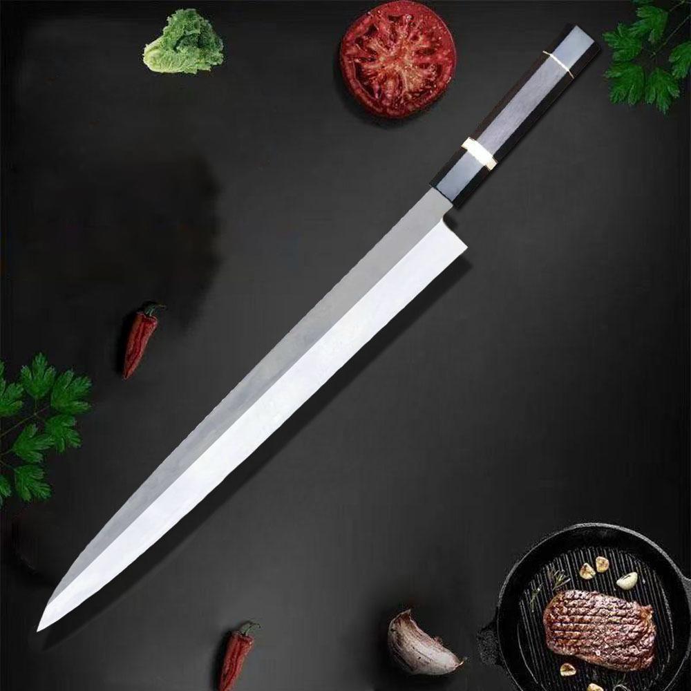 Sashimi-Messer Einseitig geschliffene Klinge 10Cr15MoV Stahl Lachs schneiden Schinken Filetieren Fischbeil Yanagiba Japanische Küchenmesser