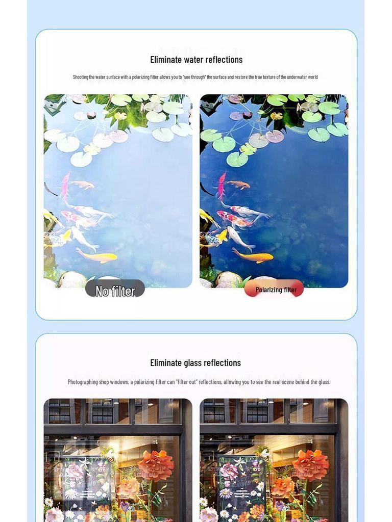 Mobile Phone 52MM Rotatable CPL Polarizing Lens Filter with Clip