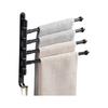 Swivel Out Towel Racks with Hooks 4-Bars Foldable Arms Bath Towel Hanger Wall Mount Towel Bar Aluminum Towel Holder Organizer for Bathroom Kitchen