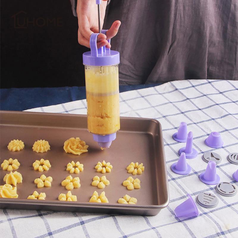 Cookie Press Set With Cake Cream Decorating Syringe Baking Pastry Nozzle