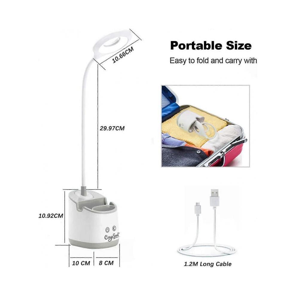 Desk Lamp for Kids 3 Light Modes USB Rechargeable 1800mAh Li Battery Reading Lamp with Night Light