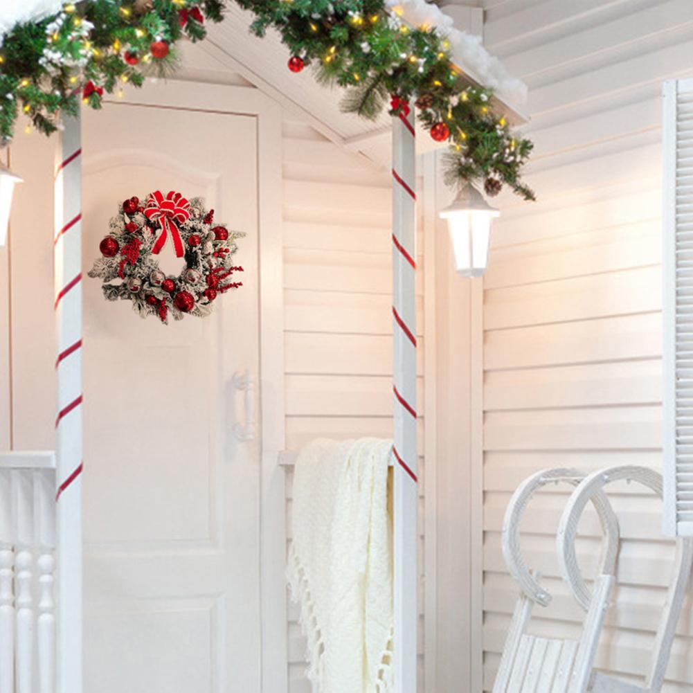 Christmas Vine Cane Wreath Multifunctional Holiday Art Wreath Artificial Decorative Festival Theme for Door Window Fireplace