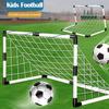 Football Sports Toys Game, Children's Foldable Football Goal with Pump and Ball Outdoor Lawn Soccer Training Gifts for Kids