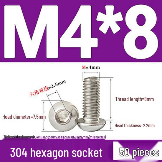 ISO7380 Stainless Steel Hex Drive Dome Head Screws - M2 to M16
