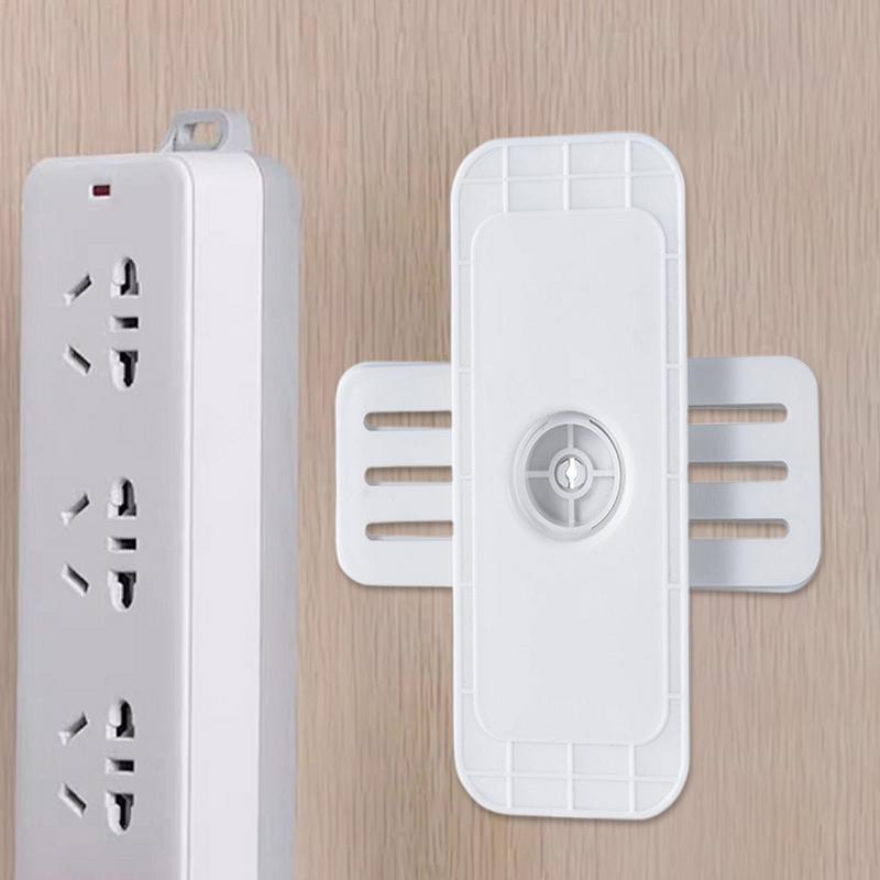 Desktop Socket Fixer Non-slip Router Fixing Holder Multifunctional Cable Management Rotating Mounting Bracket For Wooden Metal