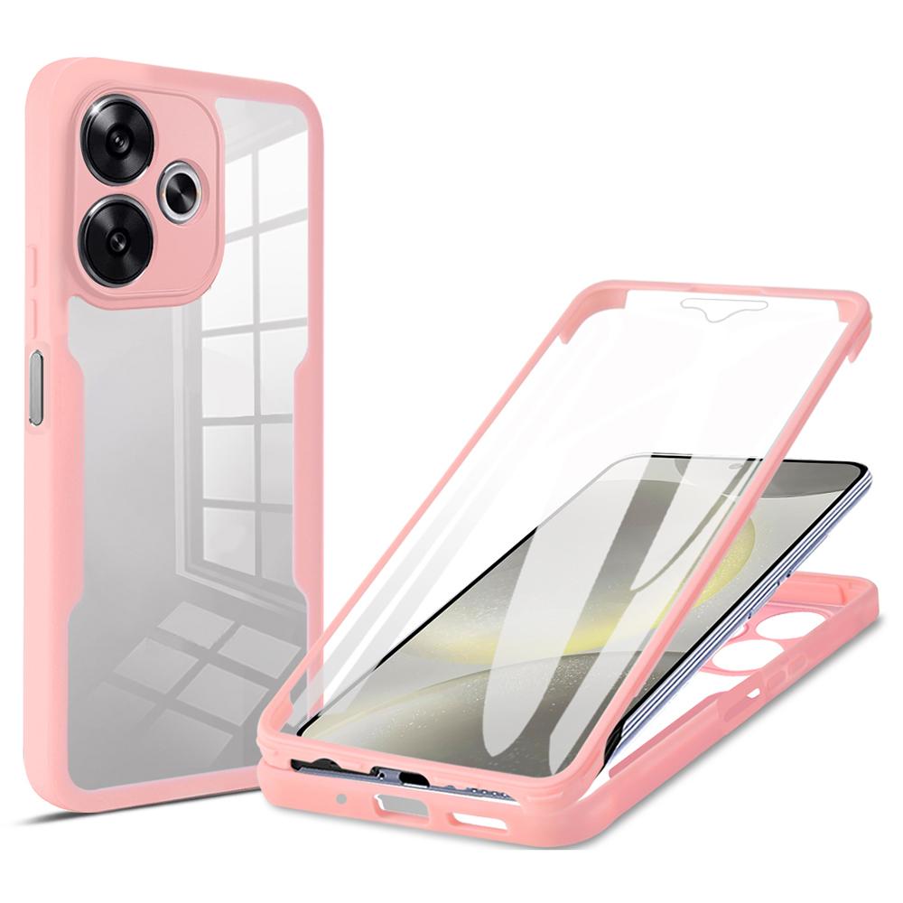 Phone Case For Xiaomi Redmi 13 4G/5G/Note 13R 5G/Poco M6 4G/Poco M6 Plus 5G,Acrylic+TPU Clear Cover with PET Screen Film