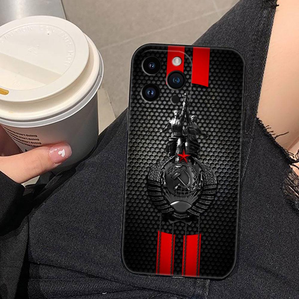 Russia Vintage Emblem Flag Cover Phone Case For Iphone Apple 17 AIR 16E 16 15 14 13 12 11 Pro XR Max 8 7 Plus TPU Case Shell