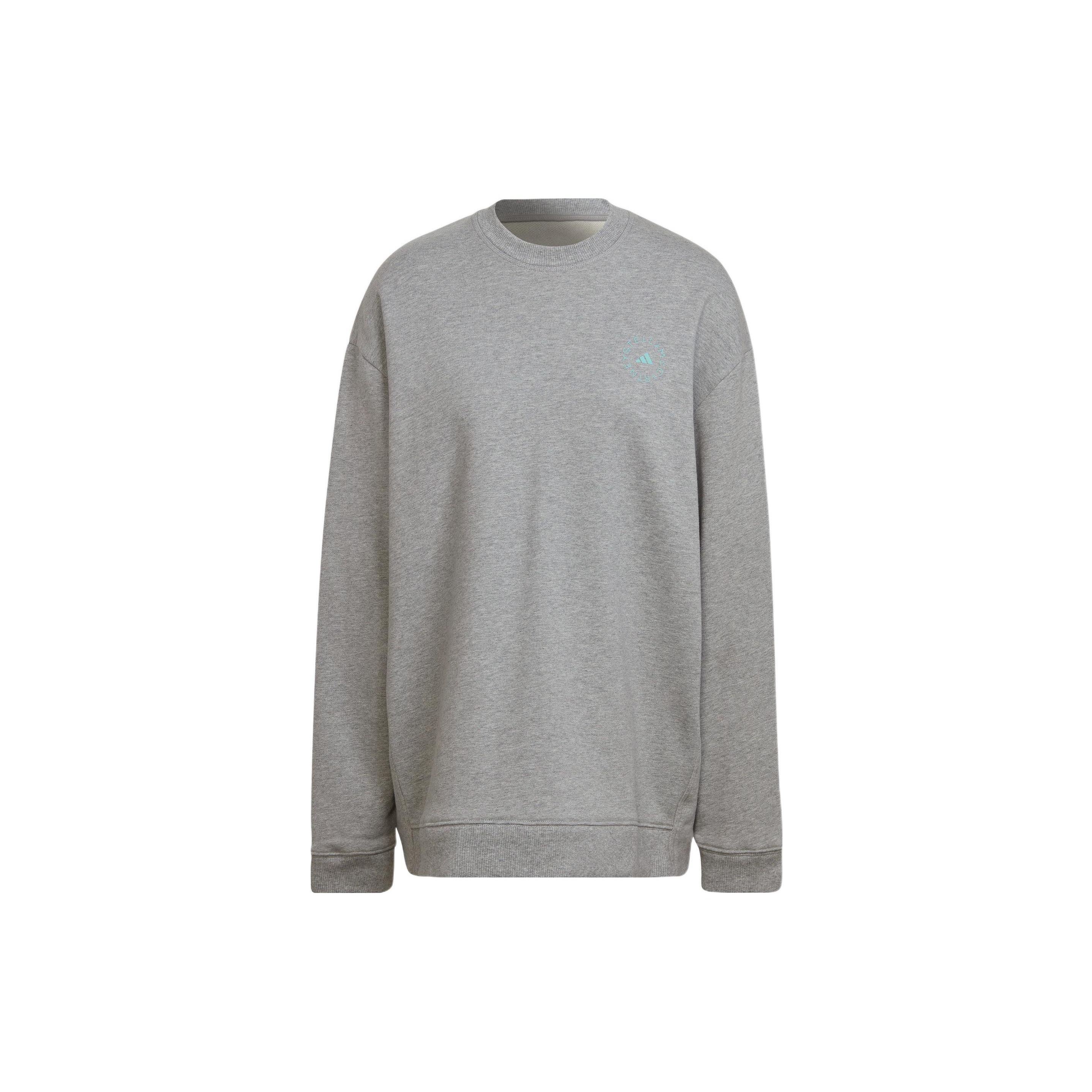 

adidas by Stella McCartney Women s Oversized Organic Cotton Crewneck Sweatshirt Medium Grey Heather HA8963 XS