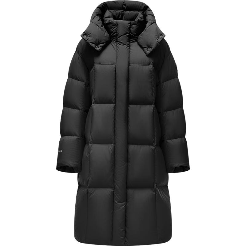 Tanboer Women's Long Goose Down Puffer Winter High-Neck Hooded Coat 530858D