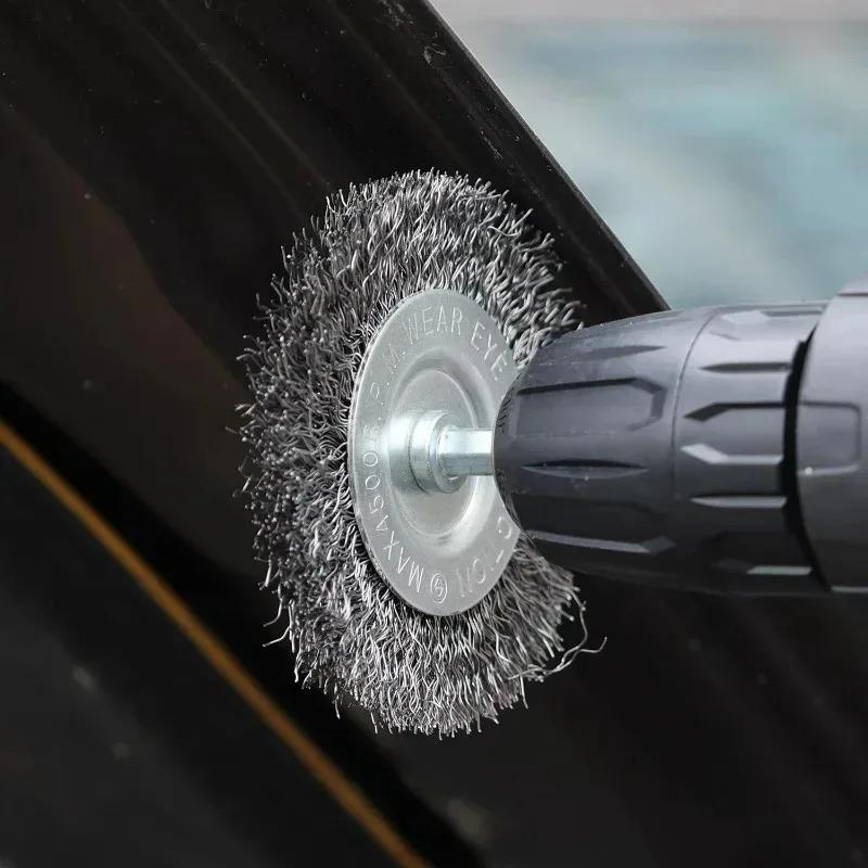 Hex Handle Electric Steel Wire Brush Stainless Steel Wire Brushes Silver Gold Rust Removal Polishing Wheel Brush Cleaning Tools