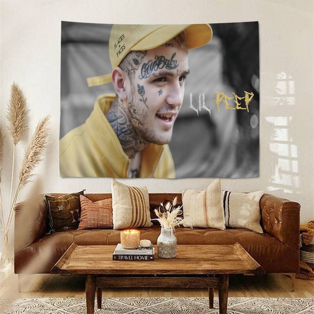 Hip Hop Rapper LLil PPeep Wandteppich Hippie Wandbehang Böhmische Wandteppiche Mandala Wandbehang Tücher