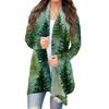 Women's Fashion Christmas Print Jacket Long Sleeve Casual Cardigan Coat