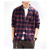 Men’s Japanese-style Retro High-street Checked Shirt: Long-sleeved, Collared, Loose-fit Jacket