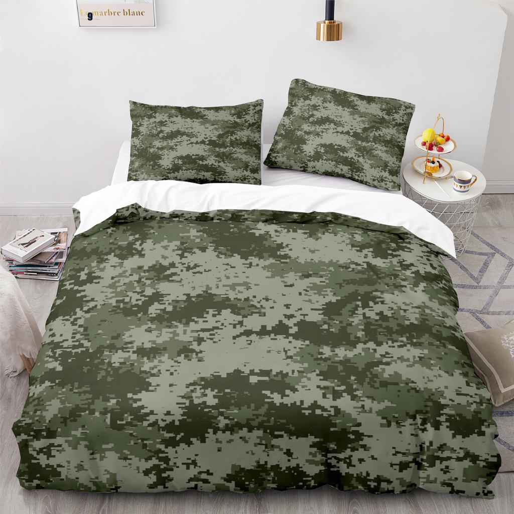 Home Textile Camouflage Quilt Cover Digital Printing Three-Piece Set 3D
