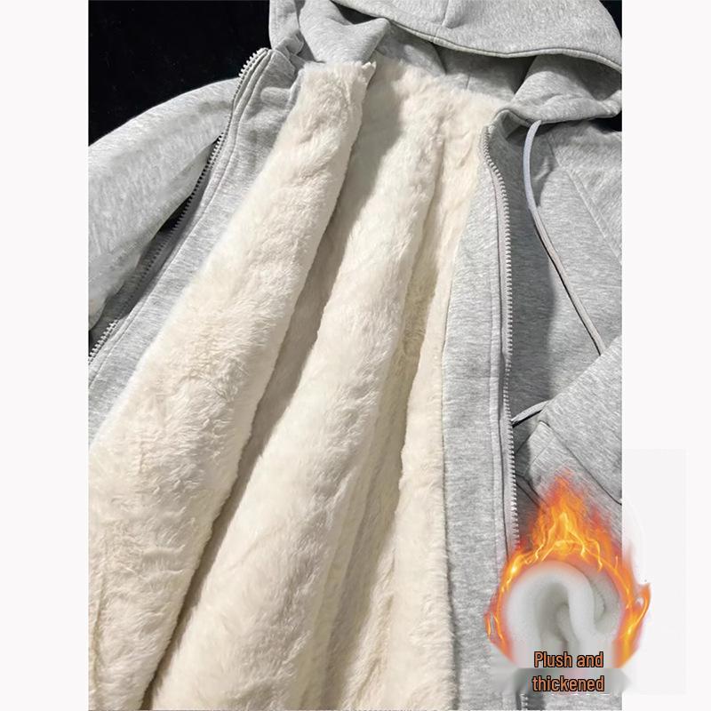 

Petite Women s Fleece-Lined Hooded Coat - Super Warm Autumn/Winter Cardigan 2025. L Elegant Style