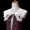 Hollowout Embroidery Flower False Collar Capelet Floral Lace Elegant Detachable Shawl for Collarless Blouse and Dress