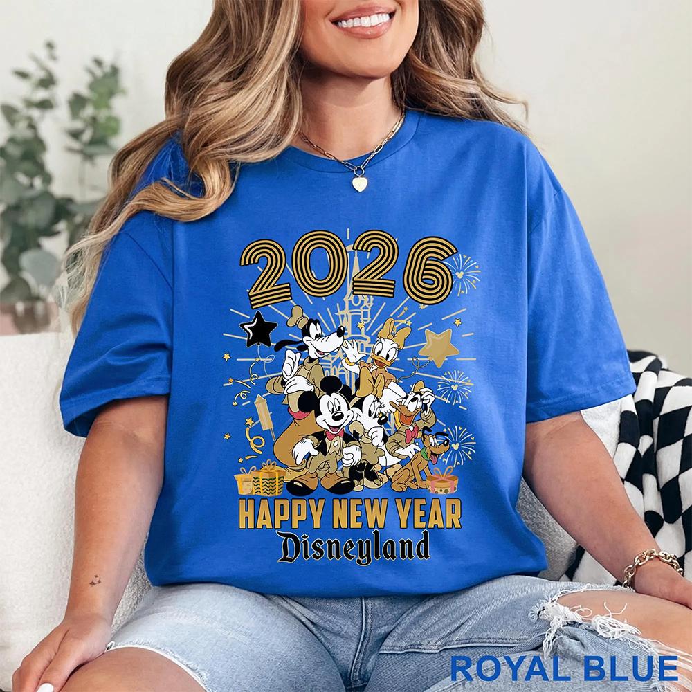 2026 Sommer Frohes Neues Jahr Grafik T-Shirt Unisex Unisex Mode Baumwollqualität Lässig Locker Kurzarm Klassisch Unisex