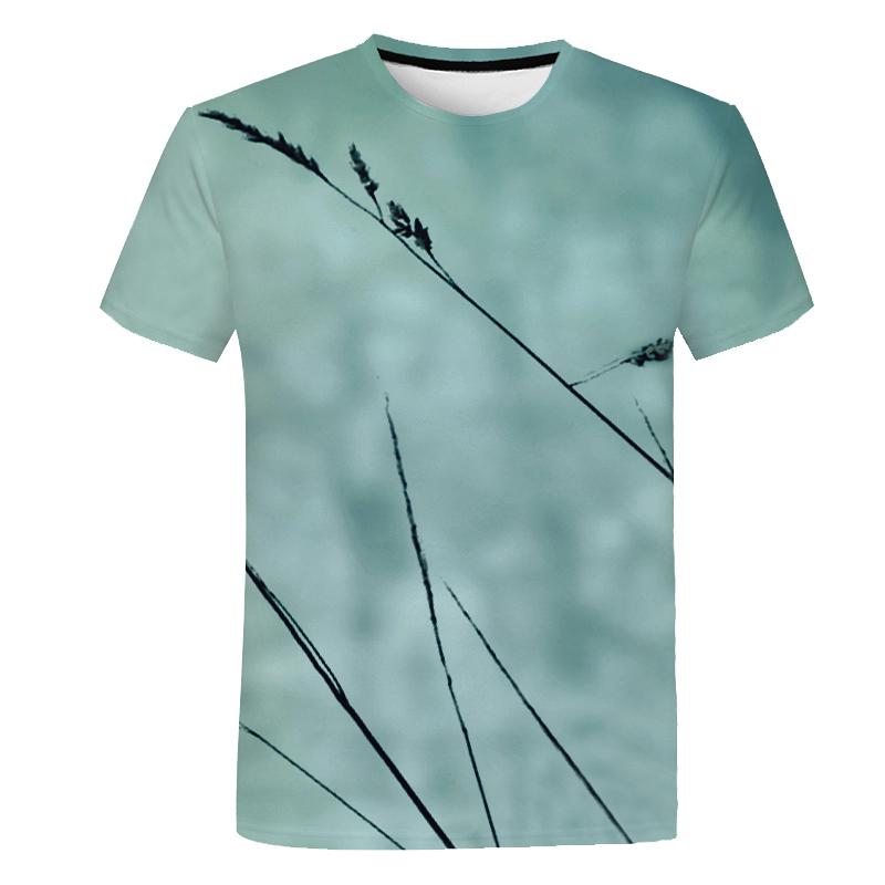 Summer Mountains and Rivers Graphic T Shirts For Men Fashion Natural Scenery Pattern T Shirt Handsome Casual 3D Print T-shirt