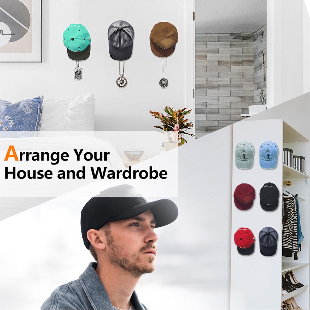Wall Mounted Hooks Self-adhesive Hanger Hat Storage Rack Clothes Bathrobe Multi-functional Holder for Home Living Room Bedroom