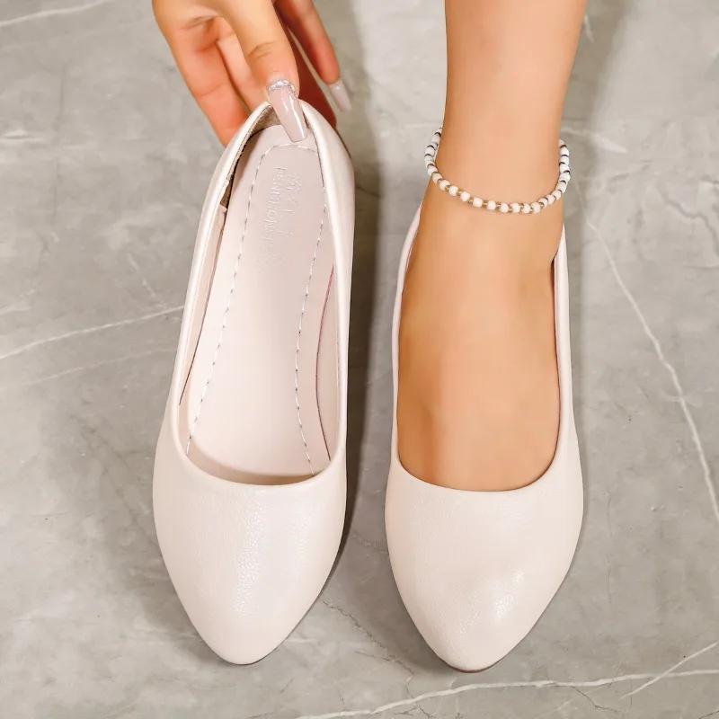 Fashion Women Flats 2024 New Pointed Toe Comfortable Loafers Shoes Woman Shallow Round Tow Spring Autumn Ballet Flat Shoes for Women