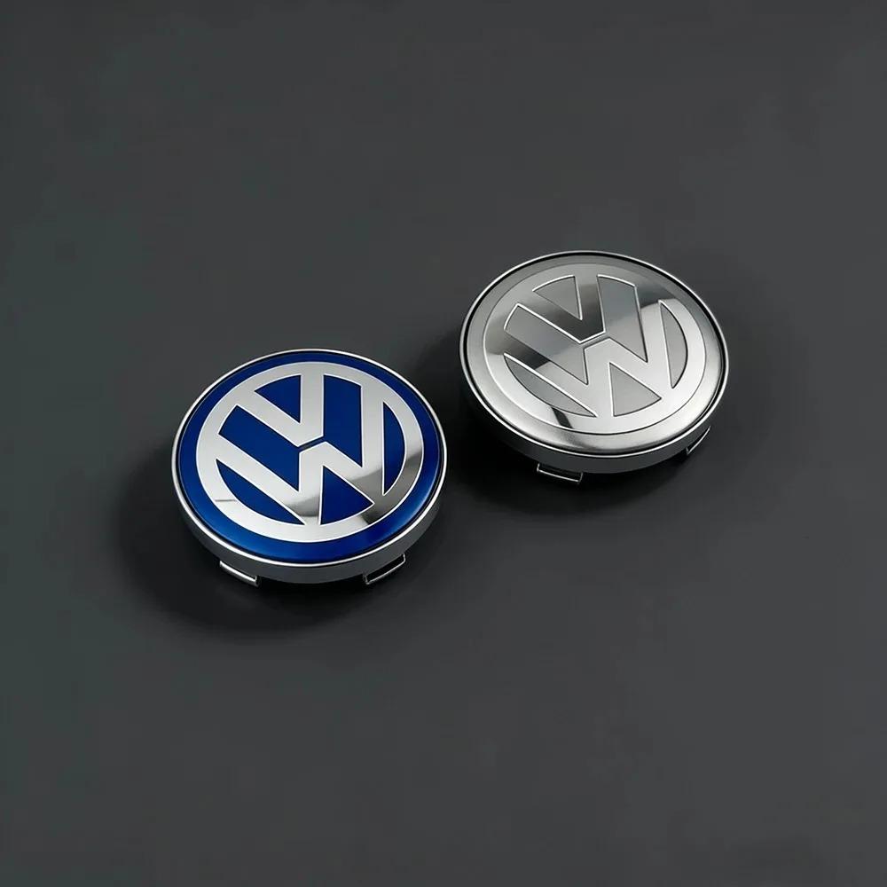 For VW 4PCS 60MM Car Wheel Center Caps Hub Covers Badge for Volkswagen VW Polo Golf-4 5 6 7 MK5 CC Tiguan Passat MK6 MK7 Vehicle Access