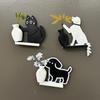 Refrigerator Magnet Dog Smelling Flowers Decor Dog Cat Animal Whisker Collection & Memorial Box Home Office Decor Perfect Gift