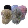 Fashion Ladies Full Sequin Decor Trucker Cap, Shiny Mesh Back Peaked Hat, Adjustable Sun Protection Baseball Hat for Outdoor Vacation