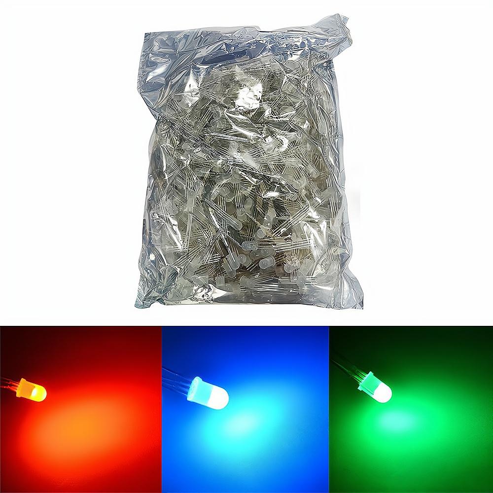 100 Stück LED-Emitting Diodes Min F5 5 mm runde Lampenperle 4-polige diffuse Glühbirne RGB dreifarbige gemeinsame Kathode Dekoration Atmosphäre Neon