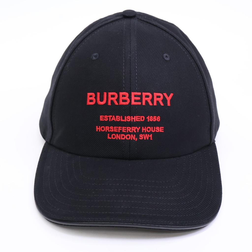 Burberry [Excellent Condition/Domestically Authorized] 8043040 Horseferry Motif Cap Hat XL blackUsed
